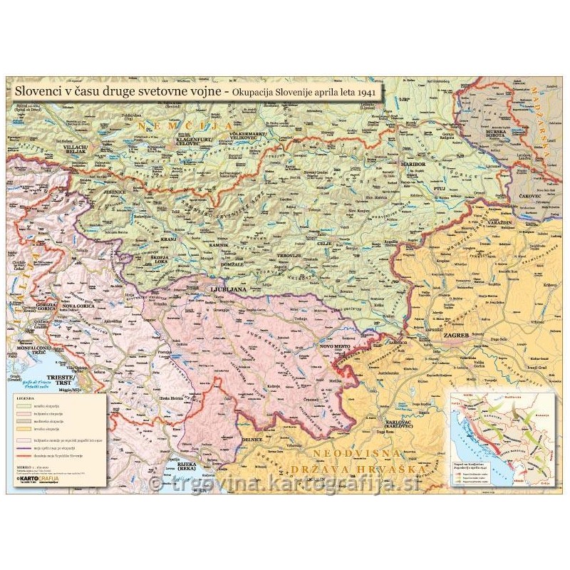 Stenska zgodovinska karta SLOVENCI V ČASU DRUGE SVETOVNE VOJNE