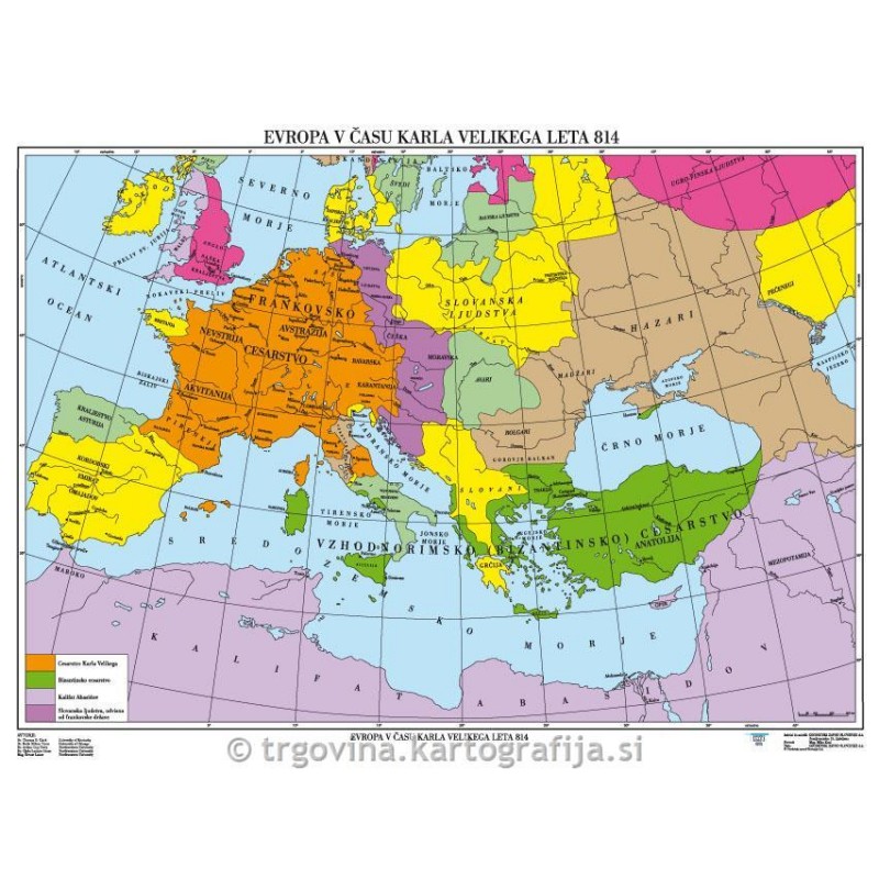 Evropa v času Karla Velikega L. 814 -CP