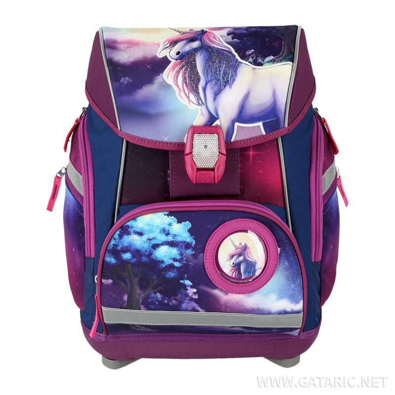 Set šolska torba samorog - unicorn School bag set ''BE MAGICAL'' PROLIGHT 5-Pcs (LED buckle)
