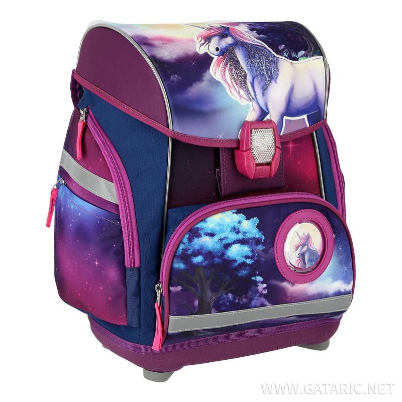 Set šolska torba samorog - unicorn School bag set ''BE MAGICAL'' PROLIGHT 5-Pcs (LED buckle)
