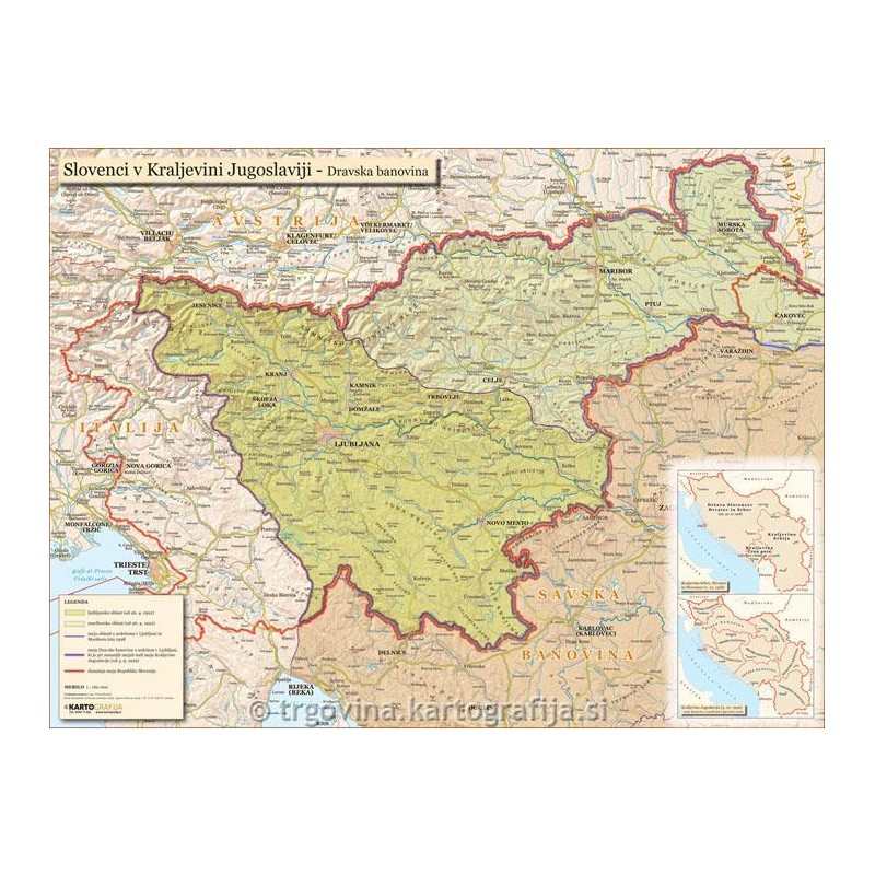 Stenska zgodovinska karta SLOVENCI V KRALJEVINI JUGOSLAVIJI