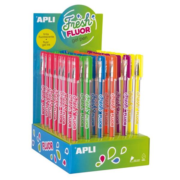 Apli Gel pisala fluorescentne barve displej, 48 kos