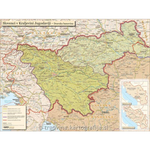 Stenska zgodovinska karta SLOVENCI V KRALJEVINI JUGOSLAVIJI