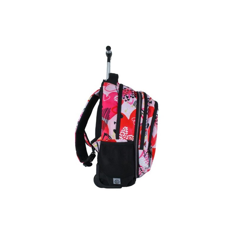 Nahrbtnik šolski trolley na kolesih KAOS 2 V 1 HEART QUEEN SRČKI