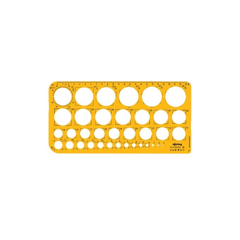 Šablone Rotring Krogi 1-36 MM 06031