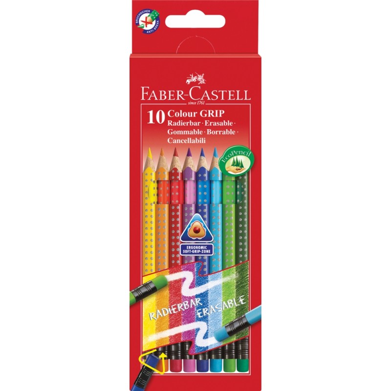 Barvice Faber-Castell Grip z radirko