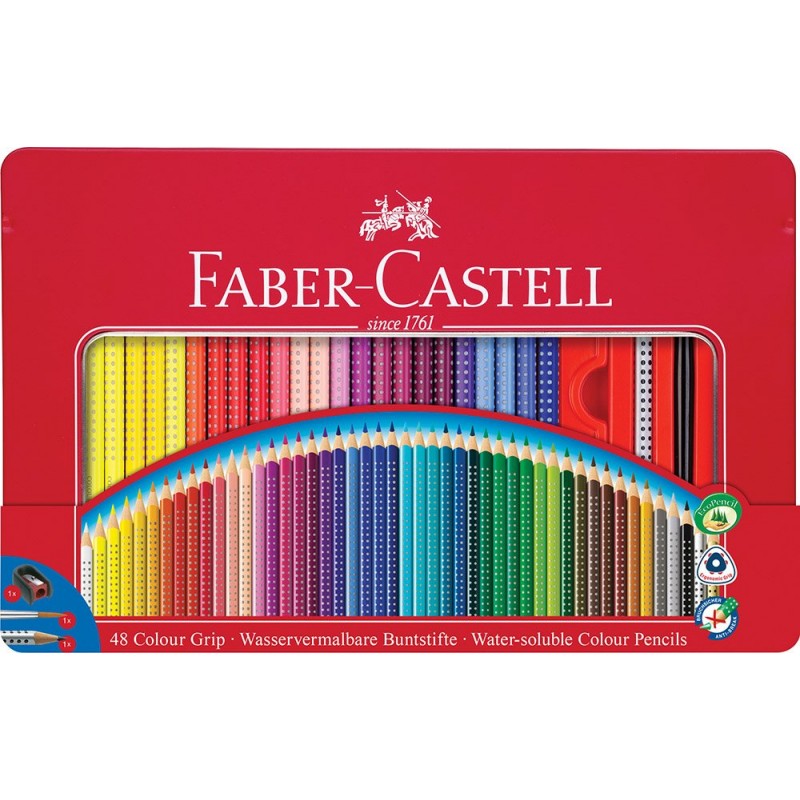 Barvice Faber-Castell Grip 48/1 v kovinski embalaži