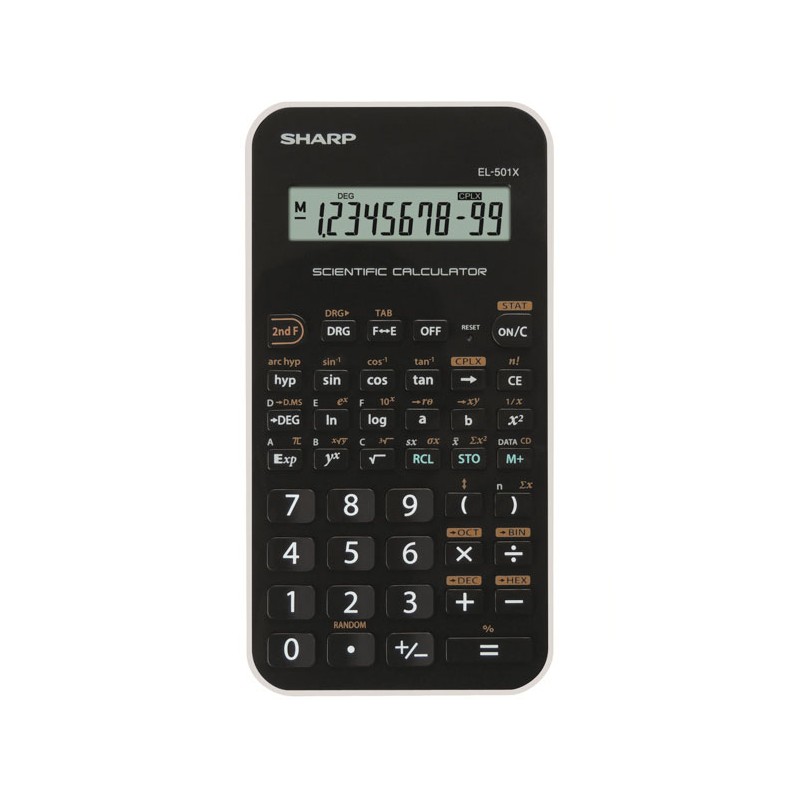 Kalkulator SHARP EL-501XWH, tehnični, 131 funkcij, črno-bel