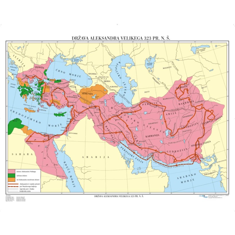 Stenska karta - Država Aleksandra Velikega 323 pr.n.p.