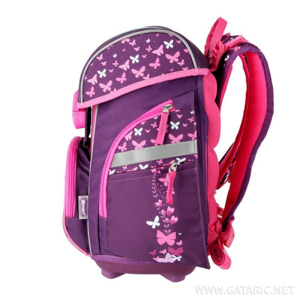 Set šolska torba metulj- Butterfly School bag set  PROLIGHT 5-Pcs (LED buckle) 