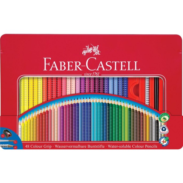 Barvice Faber-Castell Grip 48/1 v kovinski embalaži