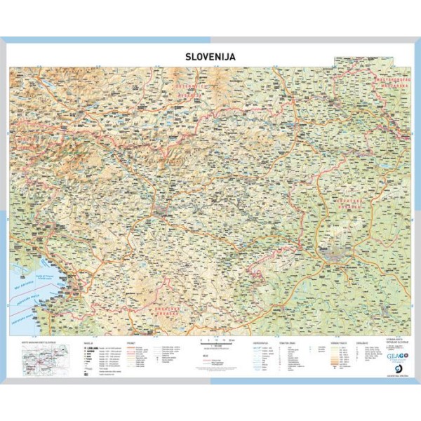 karta zemljevid slovenije Solska Karta Slovenija Stenski Zemljevid Slovenije 1 185000 karta zemljevid slovenije