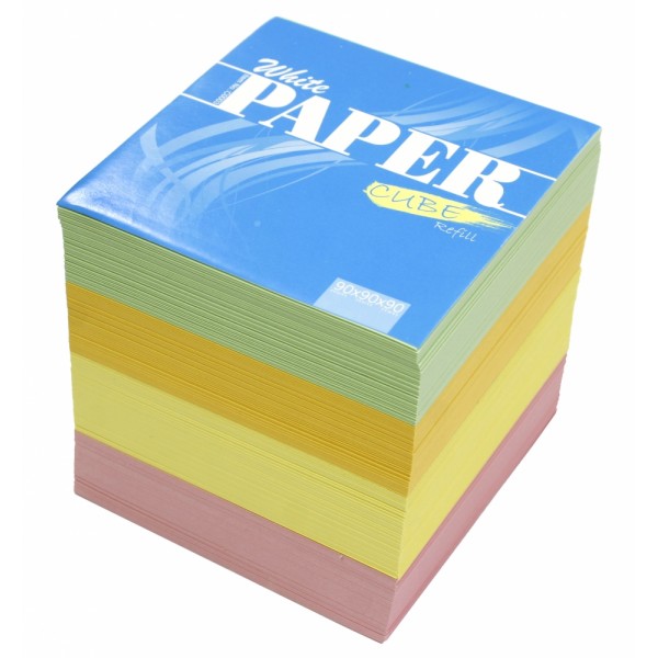 Barvna papirna kocka, dimenzije 9x9x9 cm