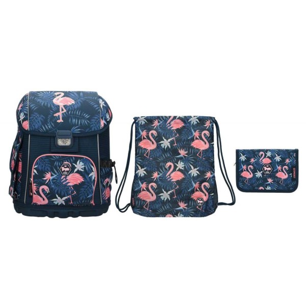 Lahka šolska torba Set Tropic 3/1 - Flamingo