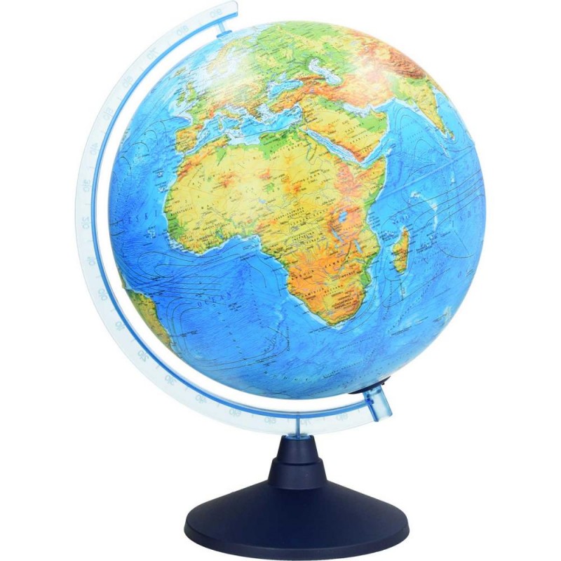 Ko je globus ugasnjen prikazuje geografsko sliko.