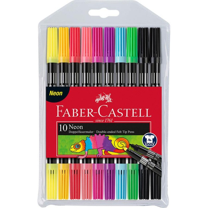 Flomastri FABER-CASTELL obojestranski neon 10/1