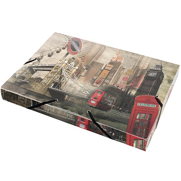 Škatla z zavihki in elastiko LONDON